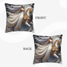 Funda de almohada de felpa de doble cara (Hada montando un caballo blanco) 18x18 pulgadas