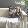 Funda de almohada de felpa de doble cara (Hada montando un caballo blanco) 18x18 pulgadas