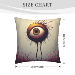 Housse de coussin pelucheuse avec motif d'œil effrayant - Okomall