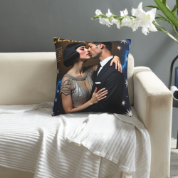 Beauté étoilée romantique - Housse de coussin pelucheuse de 18x18 pouces