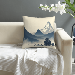 Housse de Coussin en Peluche Brume de Montagne - Okomall