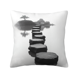 Housse de Coussin en Peluche Paysage Zen - Okomall