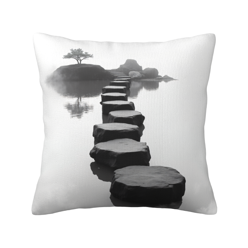 Housse de Coussin en Peluche Paysage Zen - Okomall