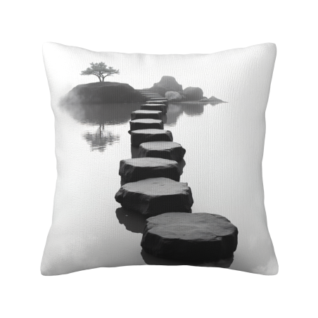 Housse de Coussin en Peluche Paysage Zen - Okomall