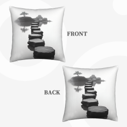 Housse de Coussin en Peluche Paysage Zen - Okomall