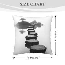 Housse de Coussin en Peluche Paysage Zen - Okomall