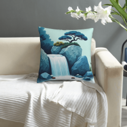 Funda de almohada Zen de montaña - Decoración hogareña cómoda