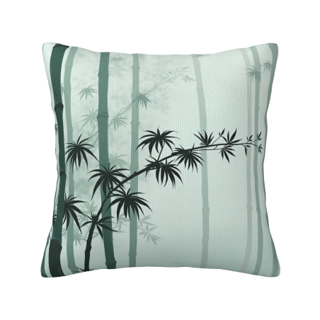Housse de Coussin en Velours Forêt de Bambou Zen - Okomall