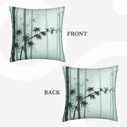 Housse de Coussin en Velours Forêt de Bambou Zen - Okomall