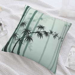 Housse de Coussin en Velours Forêt de Bambou Zen - Okomall