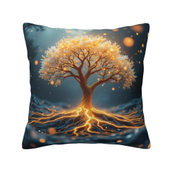 Housse de Coussin en Peluche Forêt Mystique - Okomall
