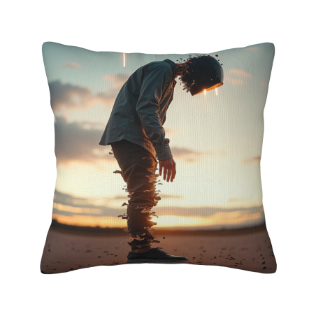 Funda de Almohada Peluda de Paisaje Abstracto - Okomall