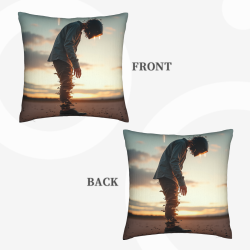 Housse de Coussin Duveteuse Paysage Abstrait - Okomall
