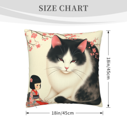 Japanischer Mädchen Kissenbezug - Okomall