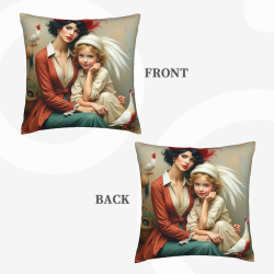 Copricuscino in Peluche con Ritratto di Ragazza Vintage - Okomall