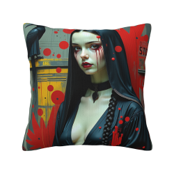 18x18 - Federa in peluche a doppio lato in stile scuro