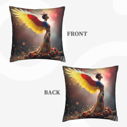 Coussin décoratif en peluche double face avec motif exquis 45x45 cm