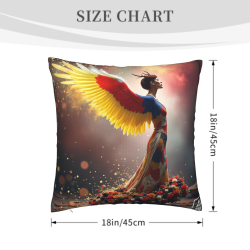 Coussin décoratif en peluche double face avec motif exquis 45x45 cm
