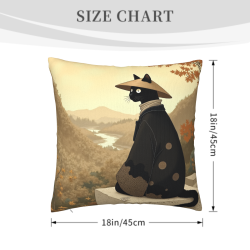 18x18인치 양면 고품질 플러시 쿠션 커버, 고양이 패턴