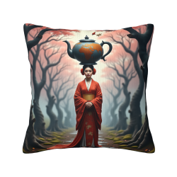 더블 사이드 플러시 베개커버 (18x18인치) - 일본 스타일