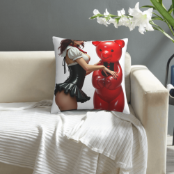 Housse de coussin en peluche double face 18x18 pouces (motif tendance)