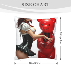 Housse de coussin en peluche double face 18x18 pouces (motif tendance)