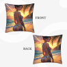 Copricuscino in peluche doppia faccia 18x18 pollici con motivo ragazza in bikini