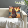 Funda de almohada de felpa doble cara de 18x18 pulgadas con diseño de chica en bikini