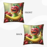 Housse de coussin en peluche recto-verso 18x18 pouces avec motif de fruits cartoon