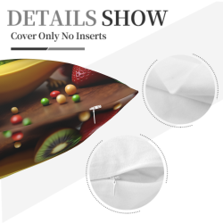 18x18 inches Double - sided Plush Pillowcase with Fruit Cartoon