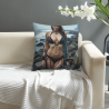 غطاء وسادة مخملية مزدوج الجوانب مقاس 18x18 بوصة بتصميم أنثوي مثير
