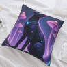 Funda de almohada de felpa doble cara de 18x18 pulgadas con estampado de gato