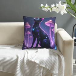 غطاء وسادة مخمل مزدوج الجوانب مقاس 18×18 بوصة بتصميم قطط