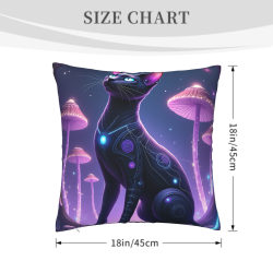 18x18英寸雙面毛絨貓咪圖案抱枕套