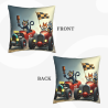 18x18 inches Double - sided Plush Pillowcase with Cartoon Cat Racing Pattern