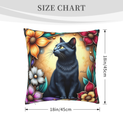 Housse de coussin en peluche à motif floral - Okomall