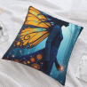 Coussin en Peluche Double Face (Motif Fille Papillon) 18x18in