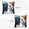 Coussin en Peluche Artistique - Portrait Abstrait de Femme | Okomall