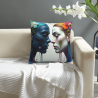 Cuscino in Peluche Artistico - Ritratto Astratto di Donna | Okomall