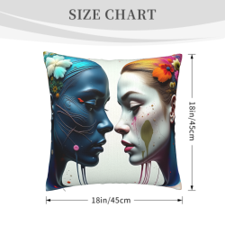Coussin en Peluche Artistique - Portrait Abstrait de Femme | Okomall