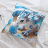 Double - sided Plush Pillowcase (18x18in) - Blue Dragon Pattern