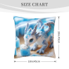 Housse de coussin en peluche réversible (18x18 pouces) - Motif de dragon bleu