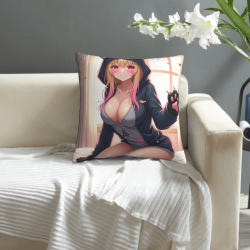 Cuscino Peluche Anime Ragazza Carina a Doppio Lato 18x18 pollici