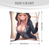 Funda de Almohada de Peluche Anime Chica Bonita de Doble Cara 18x18 pulgadas