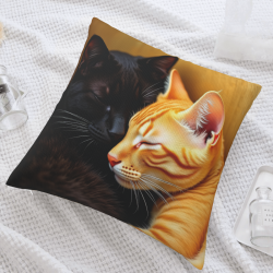 Housse de Coussin en Peluche Chat - Okomall