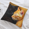 Housse de Coussin en Peluche Chat - Okomall