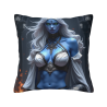 Doppelseitiger Plüsch-Kissenbezug (Fantasy-Blau-häutige Frau) 18x18 Zoll