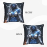 Coussin en peluche double face (Femme à peau bleue fantastique) 18x18 pouces