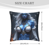 Doppelseitiger Plüsch-Kissenbezug (Fantasy-Blau-häutige Frau) 18x18 Zoll