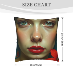 Housse de Coussin en Peluche à Visage Féminin Artistique - Okomall